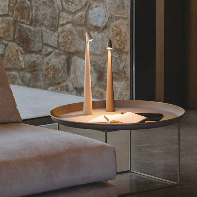 Rechargeable LED table lamp made of polycarbonate | 2700K warm white | 3 brightness levels at the push of a button | 35/45 cm | 5 colors