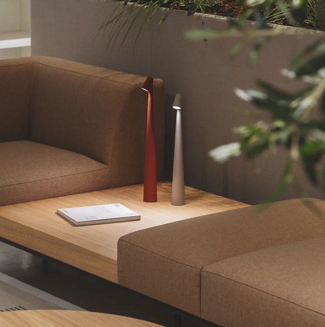 Rechargeable LED table lamp made of polycarbonate | 2700K warm white | 3 brightness levels at the push of a button | 35/45 cm | 5 colors