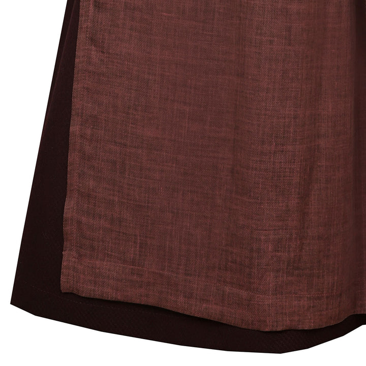 Damen Dirndl Schoko Traube | Midi Trachtenkleid mit Balkonett-Ausschnitt, Zierknöpfen und 75 cm Rocklänge