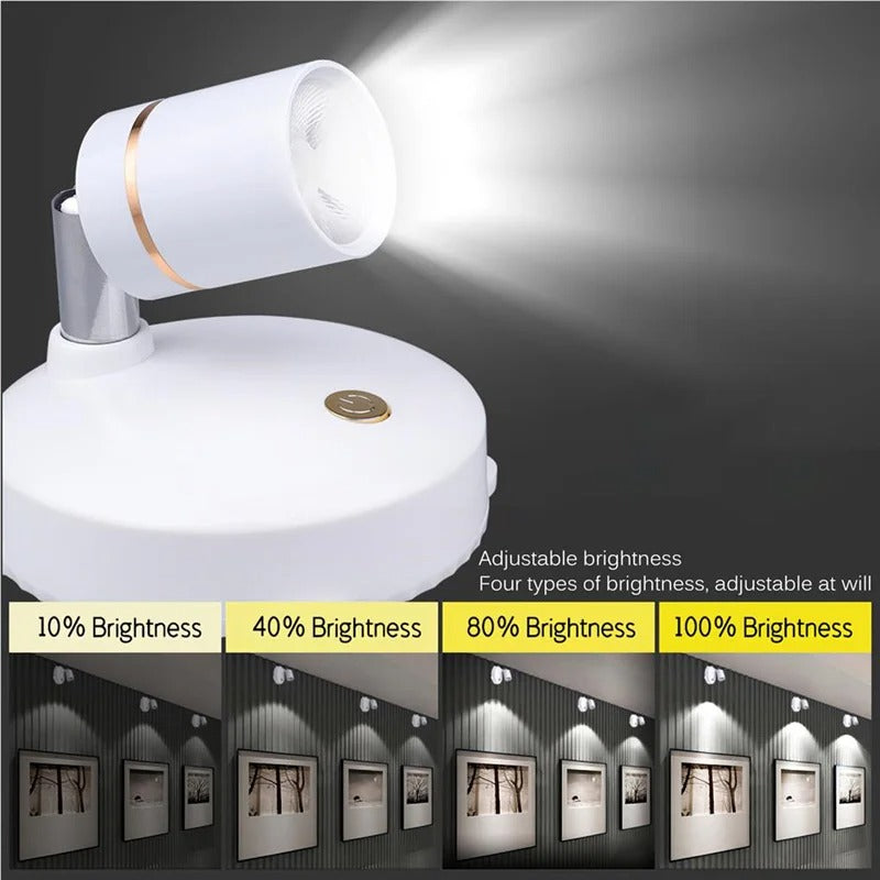 Kabelloser LED-Strahler mit Fernbedienung &amp; Timer | Dimmbares Warmlicht für Wohnzimmer, Flur &amp; Schlafzimmer | 1+1 Gratis