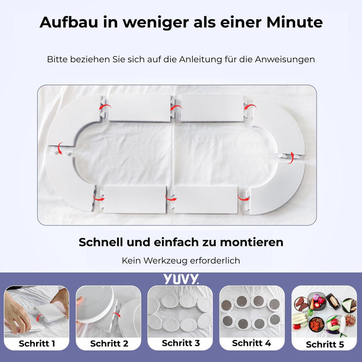 360° rotating tray for dining table | Serve stress-free &amp; reach everything | Non-slip, heat resistant &amp; easy to clean