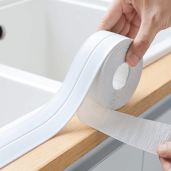 Selbstklebender Dichtungsstreifen | Wasserdicht, schimmelresistent &amp; flexibel | Einfach zuschneidbar für Bad, Küche &amp; Haushalt