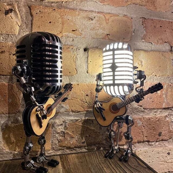 Vintage Tischlampe | Verstellbares Gelenk &amp; LED | Dekorative Wohnzimmer Lampe mit warmem Licht