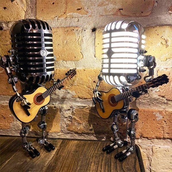 Vintage Tischlampe | Verstellbares Gelenk &amp; LED | Dekorative Wohnzimmer Lampe mit warmem Licht