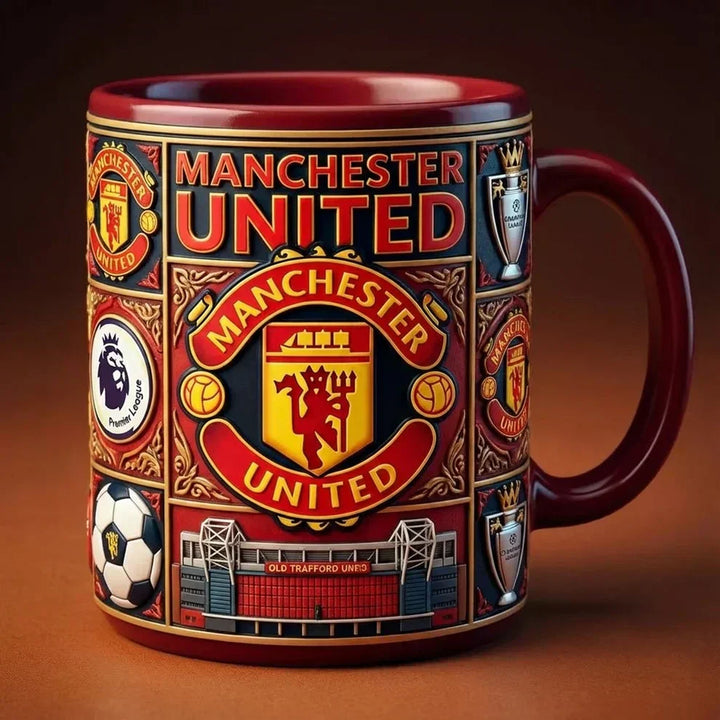 3D Fußball Keramik Tasse 350 ml | Stadion-Relief &amp; Clubdesign | Mikrowellen- &amp; Spülmaschinengeeignet | Fan Becher 12×9 cm