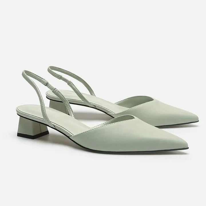 Damen Sandalen mit spitzer Zehenpartie &amp; niedrigem Absatz | Bequem &amp; leicht für den ganzen Tag | Elegant kombinierbar | Alltag &amp; Events