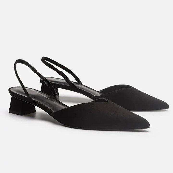 Damen Sandalen mit spitzer Zehenpartie &amp; niedrigem Absatz | Bequem &amp; leicht für den ganzen Tag | Elegant kombinierbar | Alltag &amp; Events