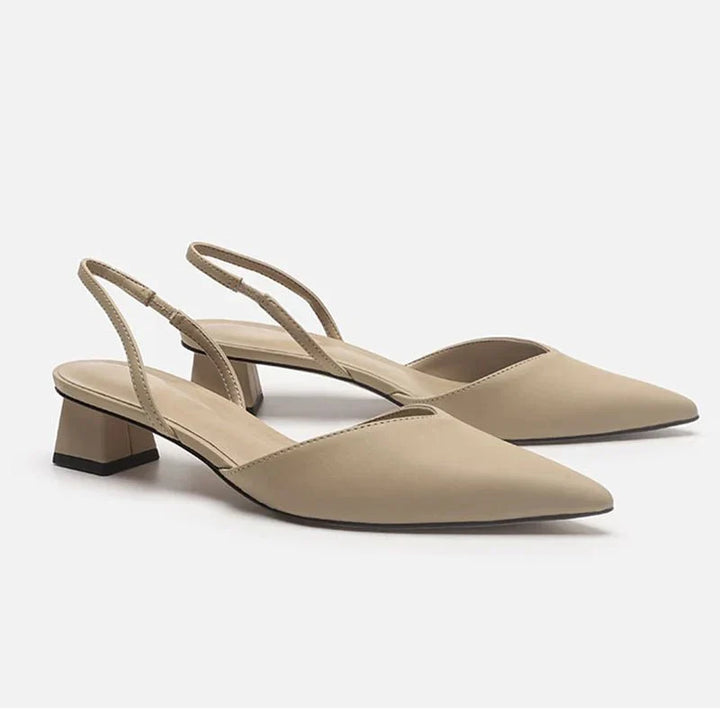 Damen Sandalen mit spitzer Zehenpartie &amp; niedrigem Absatz | Bequem &amp; leicht für den ganzen Tag | Elegant kombinierbar | Alltag &amp; Events