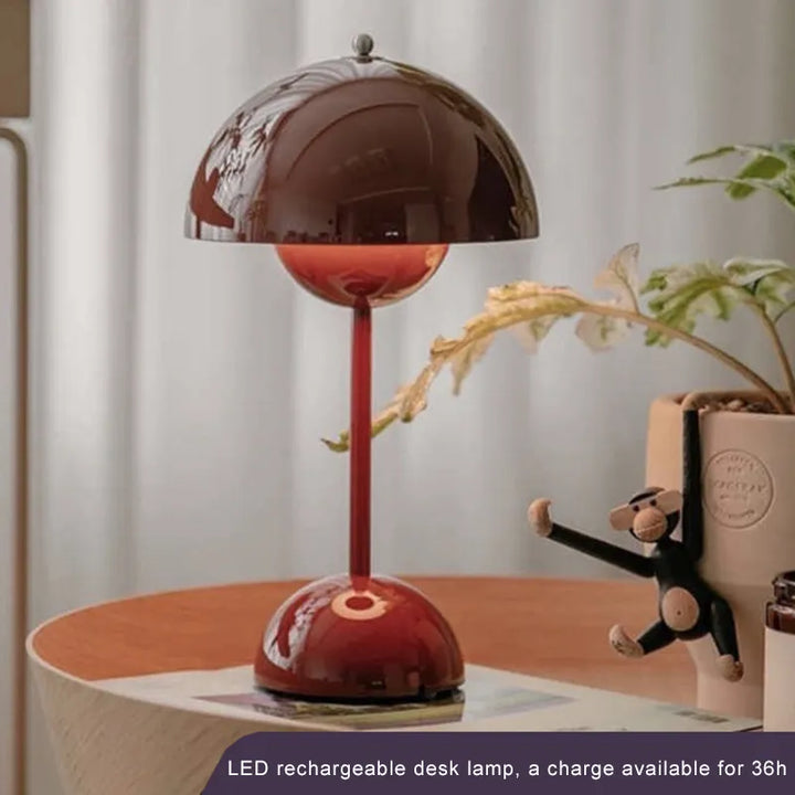 LED Tischlampe Kabellos &amp; USB-Aufladbar | 3-Stufig Dimmbar | Skandinavisches Design für Wohnzimmer &amp; Schlafzimmer