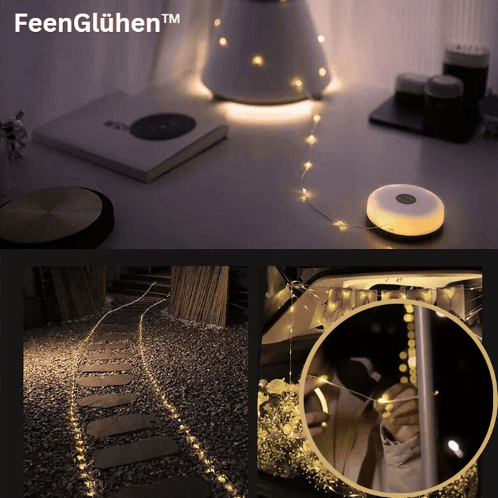 LED String Lights 10 m with 100 LEDs | USB Rechargeable &amp; IP65 Waterproof | 8 Light Modes for Camping &amp; Garden