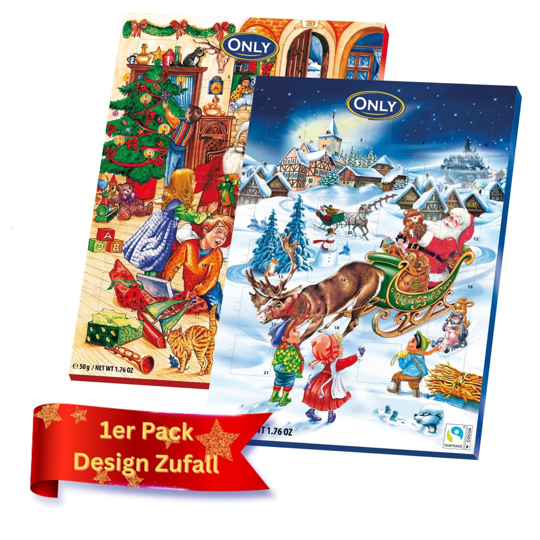 Milchschokolade Adventskalender 50 g mit 24 Türchen | Cremige Schokolade mit mindestens 30 % Kakao für Kinder und Erwachsene