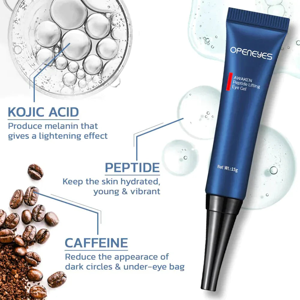 Oogcrème Tegen Wallen &amp; Donkere Kringen | Anti-Rimpel Serum met Koffeine &amp; Kojinezuur