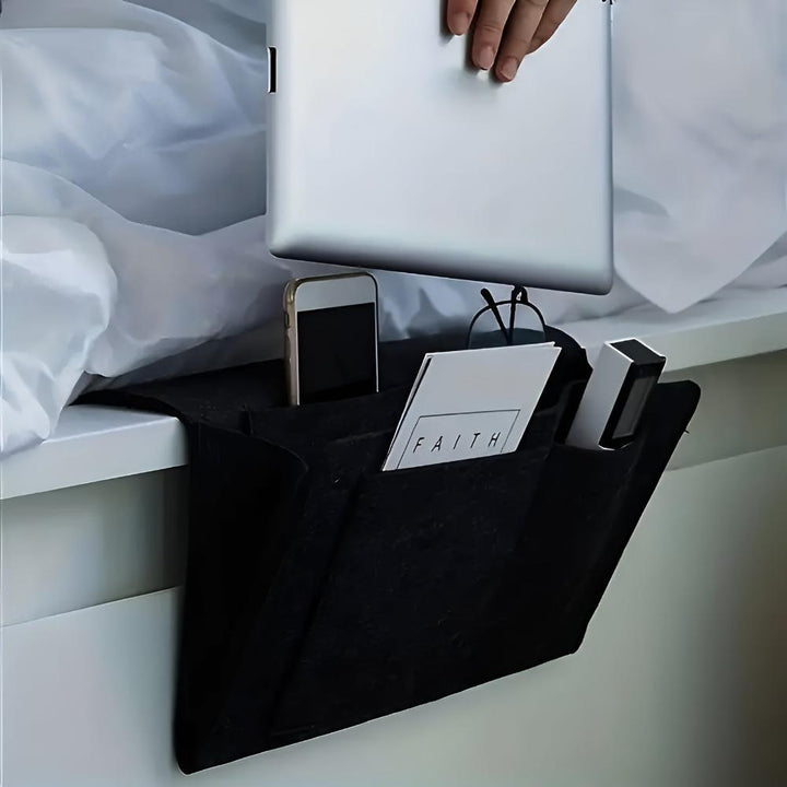 Organizer per letto in feltro | Stile e funzionalità | Libri, tablet e accessori a portata di mano