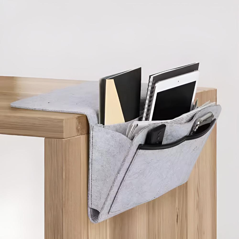 Organizer per letto in feltro | Stile e funzionalità | Libri, tablet e accessori a portata di mano