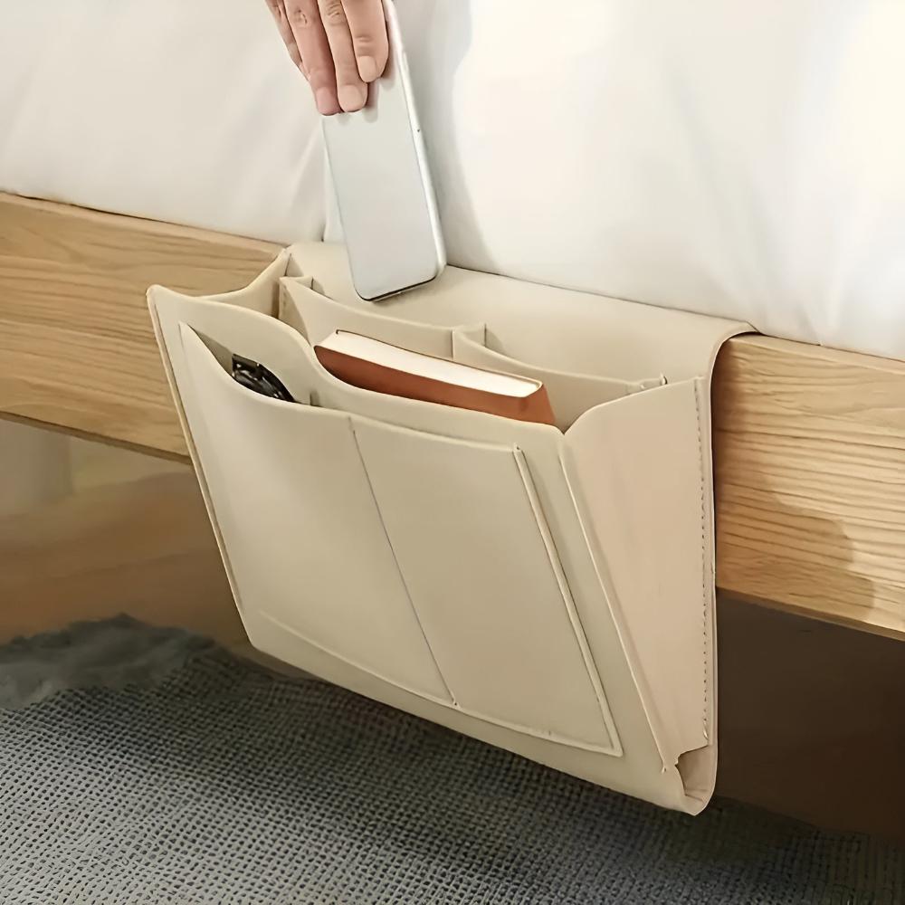 Organizer per letto in feltro | Stile e funzionalità | Libri, tablet e accessori a portata di mano