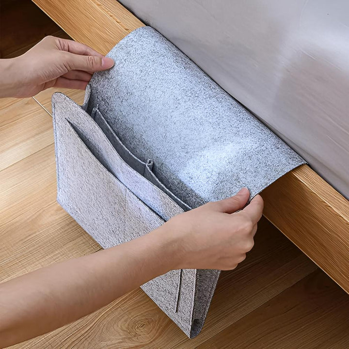 Organizer per letto in feltro | Stile e funzionalità | Libri, tablet e accessori a portata di mano