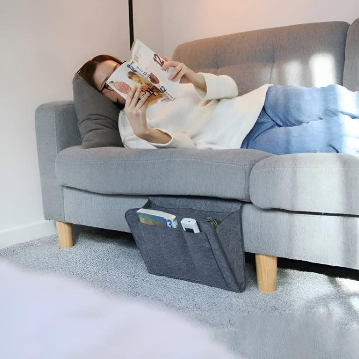 Organizer per letto in feltro | Stile e funzionalità | Libri, tablet e accessori a portata di mano