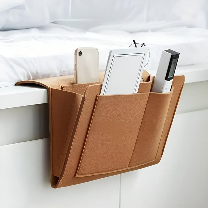 Organizer per letto in feltro | Stile e funzionalità | Libri, tablet e accessori a portata di mano