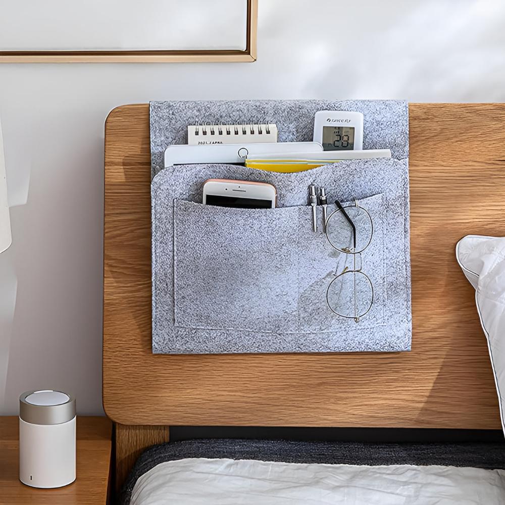 Organizer per letto in feltro | Stile e funzionalità | Libri, tablet e accessori a portata di mano