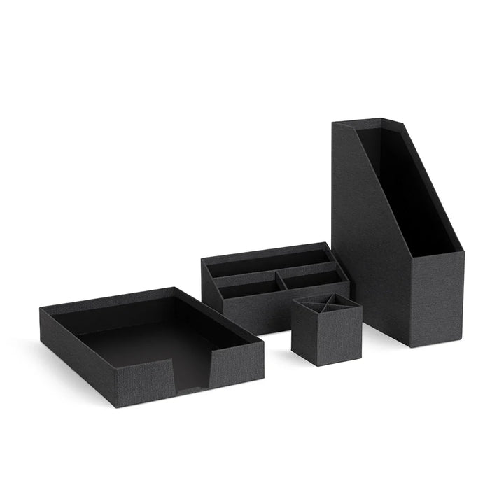 Schreibtisch-Organizer 4-teilig | Büro-Set mit Briefablage, Stiftehalter, Zeitschriftenhalter und Organizer