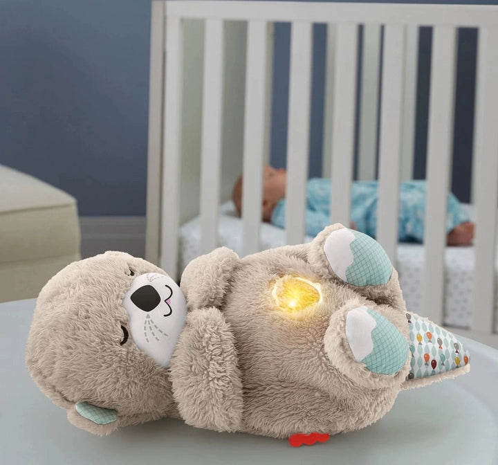 Peluche calmante per bambini 30 cm | Movimento respiratorio, luce soffusa e suoni | Timer fino a 30 min, volume | Lavabile