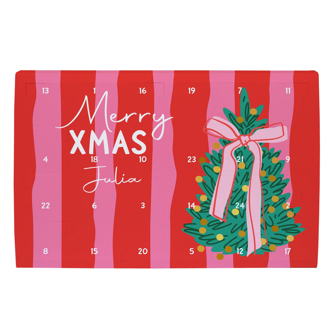 Toffifee Adventskalender mit Namen | Personalisierter Schokoladenkalender mit 24 Türchen, Haselnuss, Karamell und Nougatcreme