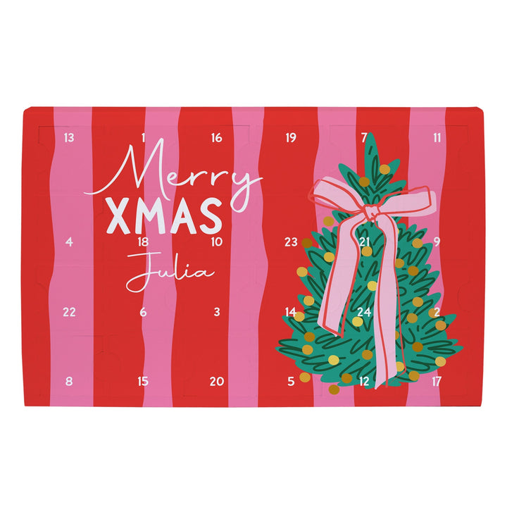 Toffifee Adventskalender mit Namen | Personalisierter Schokoladenkalender mit 24 Türchen, Haselnuss, Karamell und Nougatcreme
