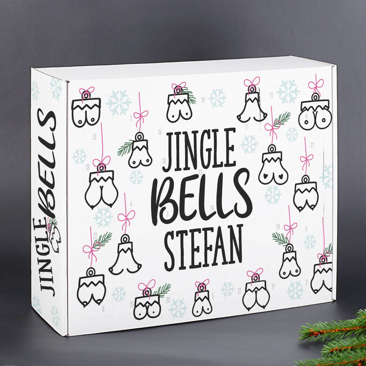 Lustiger Adventskalender zum Befüllen | Personalisierter Weihnachtskalender mit 24 Türchen, witzigem Motiv und Wunschnamen