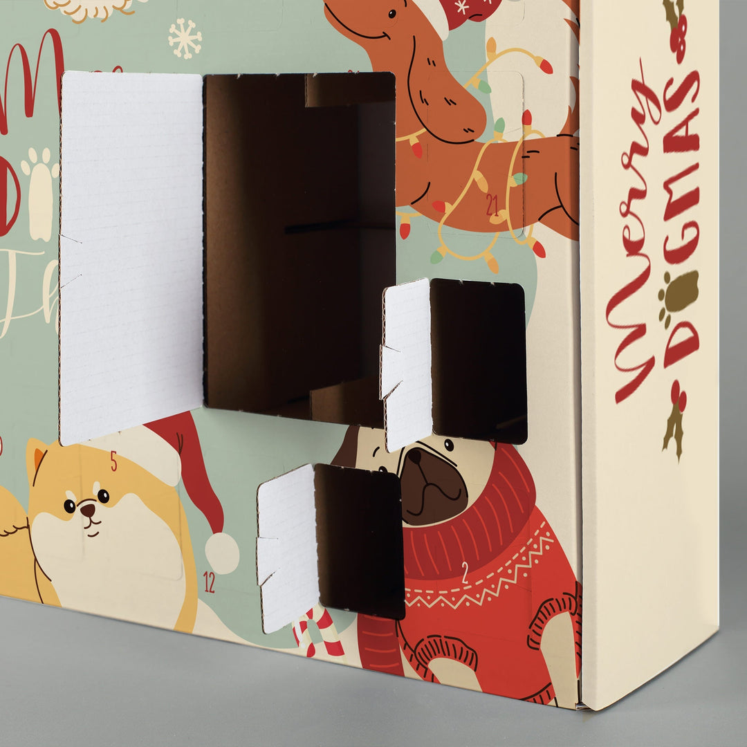 Hunde Adventskalender zum Befüllen | Personalisierter Weihnachtskalender mit 24 Türchen, Hundemotiv und Wunschnamen für Hundeliebhaber