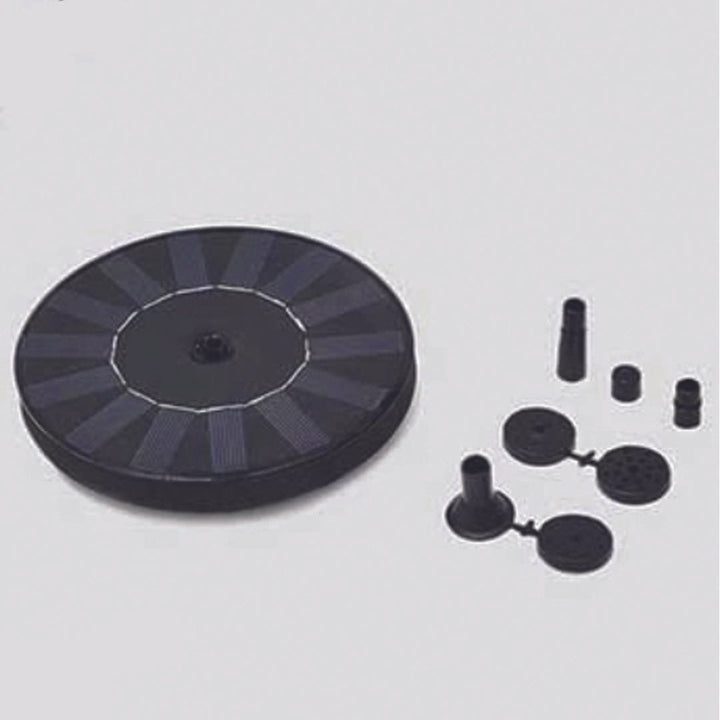 Solar-powered bird fountain for pond &amp; birdbath | Wireless, ready in 1 second | 4 interchangeable spray heads | Black