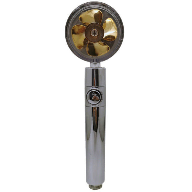 Shower Head with Propeller Turbine &amp; Filter | Noticeably More Pressure &amp; 360° Adjustable | Water Saving, Detachable, Standard Connection