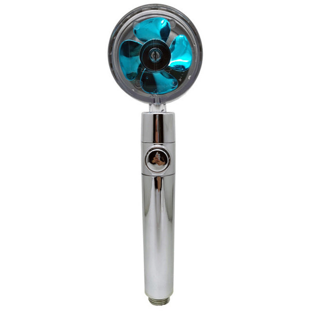 Shower Head with Propeller Turbine &amp; Filter | Noticeably More Pressure &amp; 360° Adjustable | Water Saving, Detachable, Standard Connection