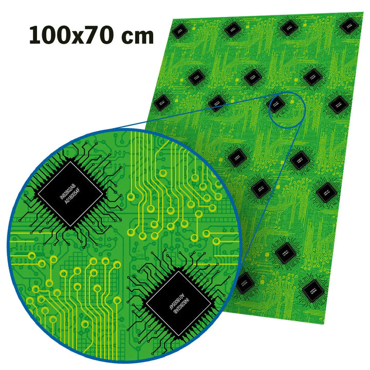 Geschenkpapier mit Technikmotiven | Reißfestes Geschenkpapier mit Leiterplatten, Mathematik und Binärcode | Bögen 70 x 100 cm