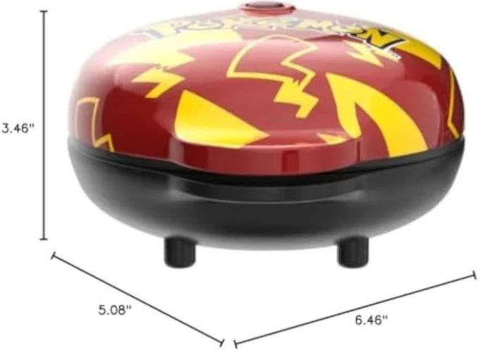 Mini Waffeleisen mit Pikachu-Motiv | Pokémon Waffelautomat für kleine runde Waffeln mit Antihaftbeschichtung und Kontrollleuchte