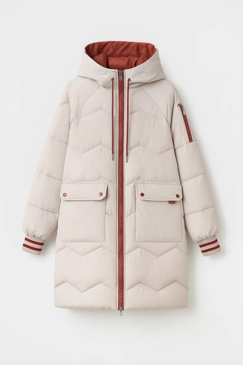 Damen Pufferjacke | Langer Wintermantel mit wärmender Steppung, leichtem Tragegefühl und sportlichem Schnitt für Alltag und Freizeit