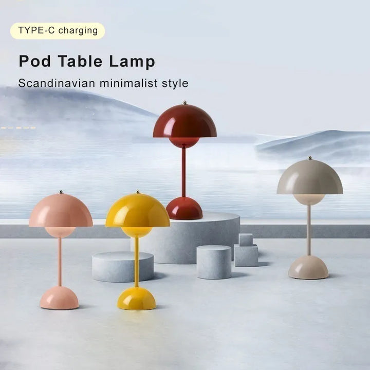 LED Tischlampe Kabellos &amp; USB-Aufladbar | 3-Stufig Dimmbar | Skandinavisches Design für Wohnzimmer &amp; Schlafzimmer