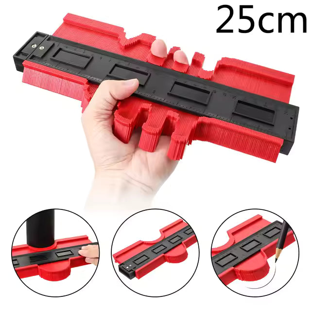 Konturlehre 25 cm für präzise Schnittlinien | Für Sockelleisten, Laminat &amp; Fliesen | Formkopierer aus ABS, kompakt &amp; robust