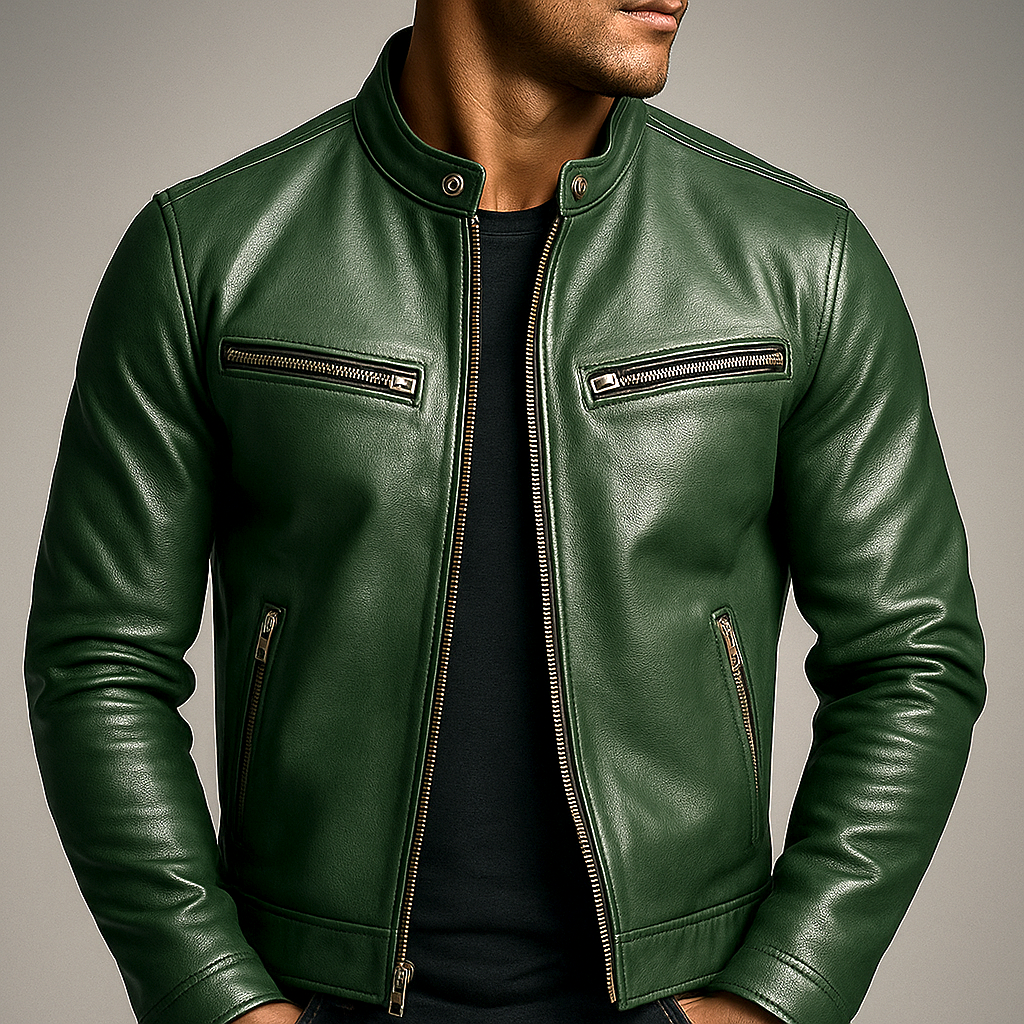 Damen Lederjacke im Vintage-Stil | Klassische Jacke in Lederoptik mit geschmeidiger Oberfläche und windabweisendem Design für Herbst