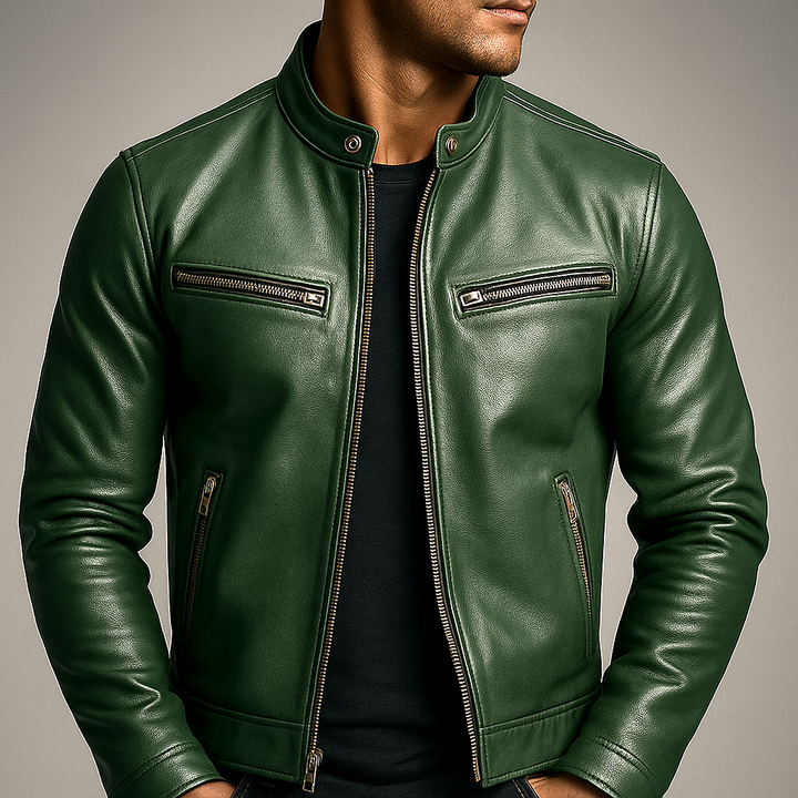 Damen Lederjacke im Vintage-Stil | Klassische Jacke in Lederoptik mit geschmeidiger Oberfläche und windabweisendem Design für Herbst