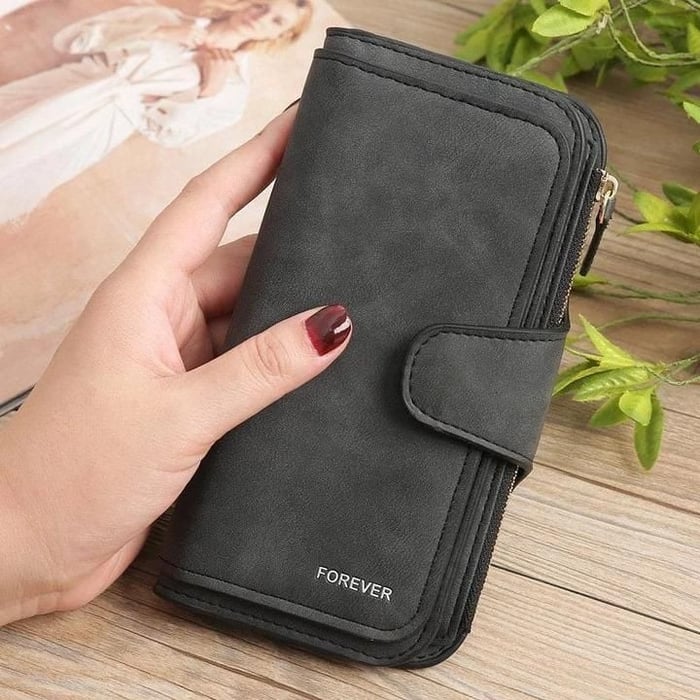 Damen RFID Portemonnaie mit großer Kapazität | Kompakte Geldbörse mit Kartenfächern | PU-Leder Look
