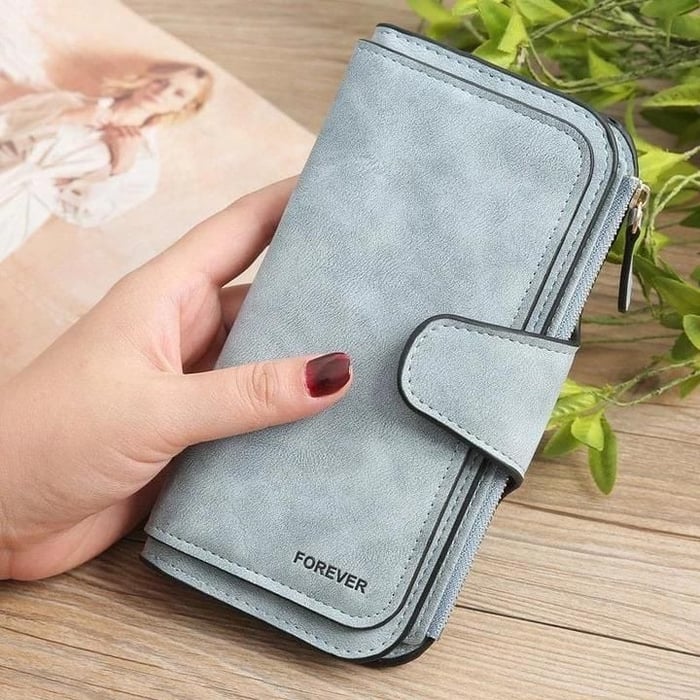 Damen RFID Portemonnaie mit großer Kapazität | Kompakte Geldbörse mit Kartenfächern | PU-Leder Look