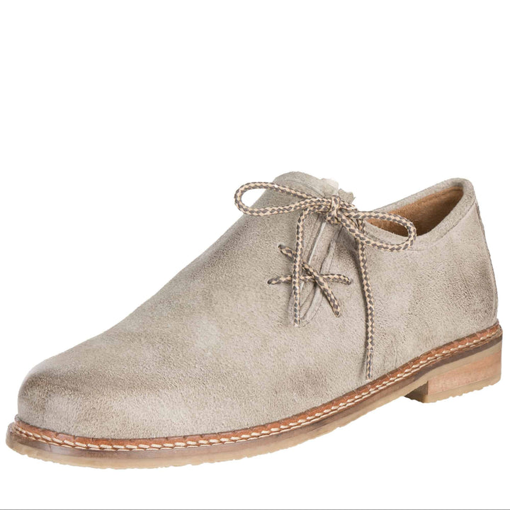 Herren Haferlschuhe Rauchgrau | Trachtenschuhe aus Leder mit seitlicher Schnürung und robuster Gummisohle