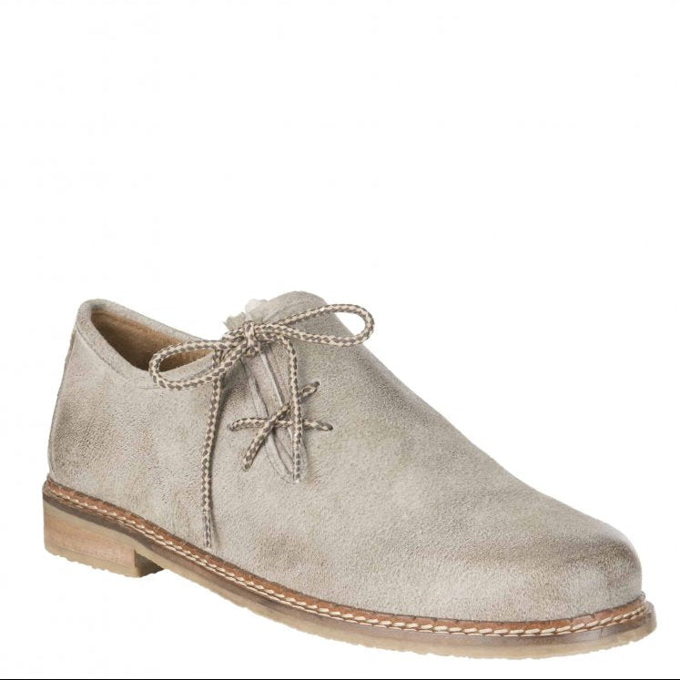 Herren Haferlschuhe Rauchgrau | Trachtenschuhe aus Leder mit seitlicher Schnürung und robuster Gummisohle