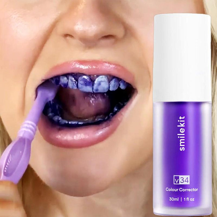 Lila Whitening Zahnpasta für sichtbar hellere Zähne | Zahnaufhellung &amp; Plaque-Entfernung | Frischer Atem &amp; tägliche Mundpflege