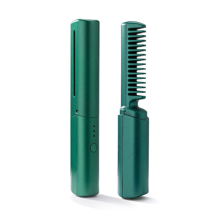 Rechargeable mini hair straightener comb | 3 temperature levels &amp; ceramic coating | 70 min battery (4000 mAh) | Travel size