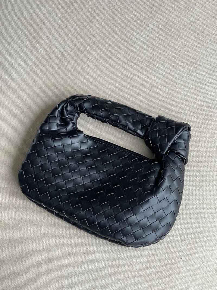 Dámska crossbody taška | Pletený dizajn | Vegánska koža a strieborné detaily | MiniTextil
