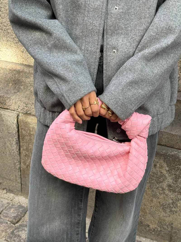 Dámska crossbody taška | Pletený dizajn | Vegánska koža a strieborné detaily | MiniTextil
