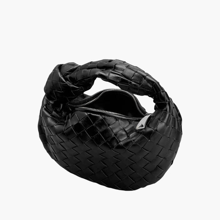 Dámska crossbody taška | Pletený dizajn | Vegánska koža a strieborné detaily | MiniTextil