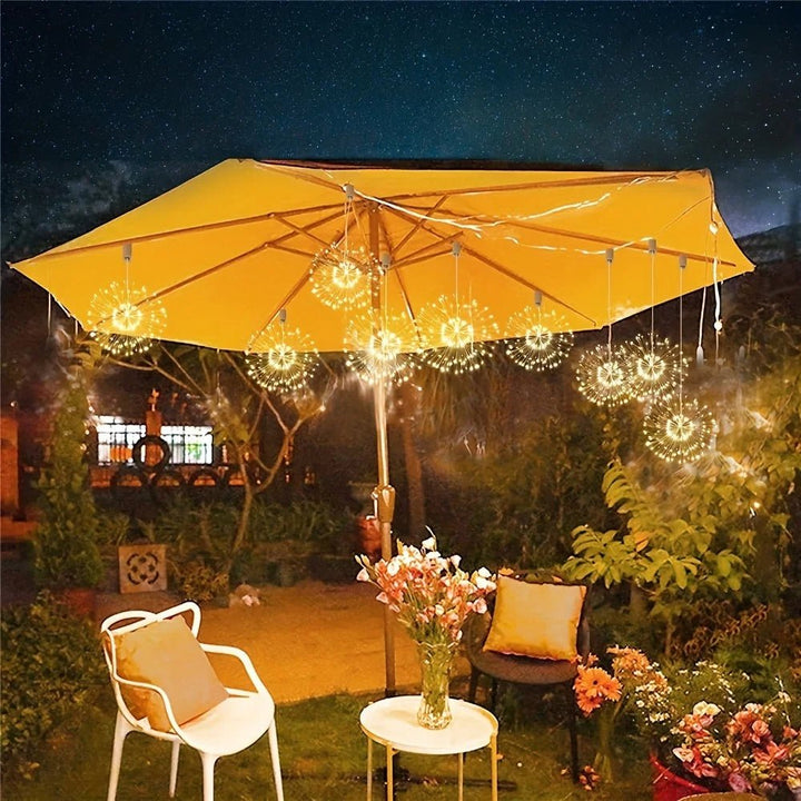 Solar Outdoor String Lights IP65 | 8 Modes &amp; 4 Brightness Levels with Remote Control | Light Sensor with Auto On Function | Set of 4 + 4 Free