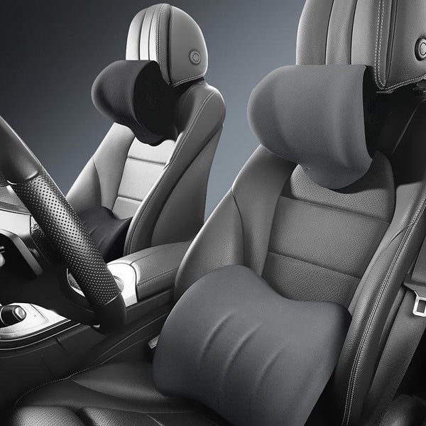 Set cuscino da collo e lombare per auto | Cuscino poggiatesta ergonomico in memory foam con cinturino regolabile
